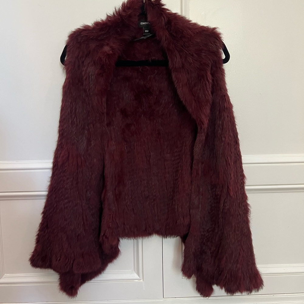 Burgundy Rabbit Fur Vest